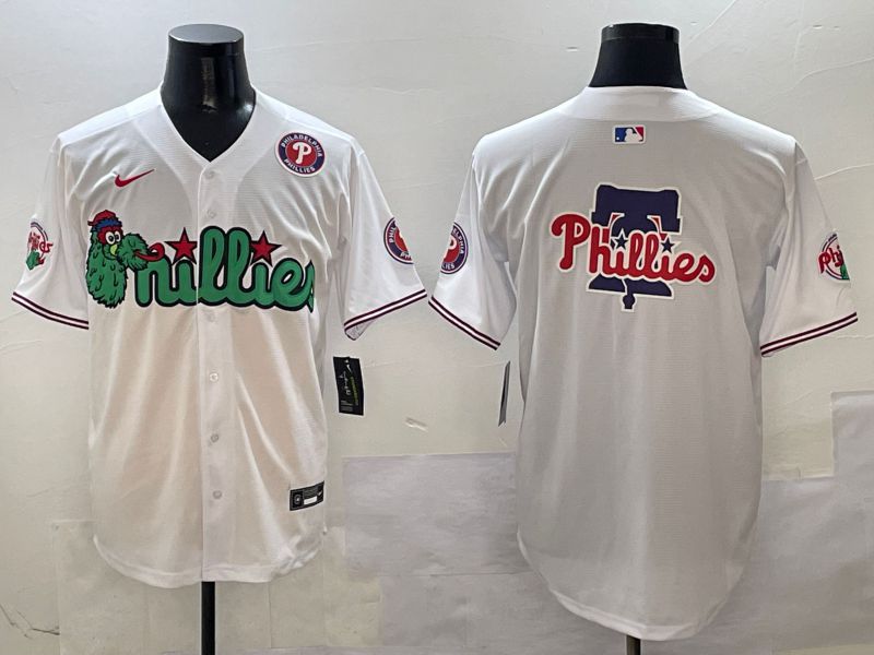 Men Philadelphia Phillies Blank White three generations Joint Name 2025 Nike MLB Jersey style 5